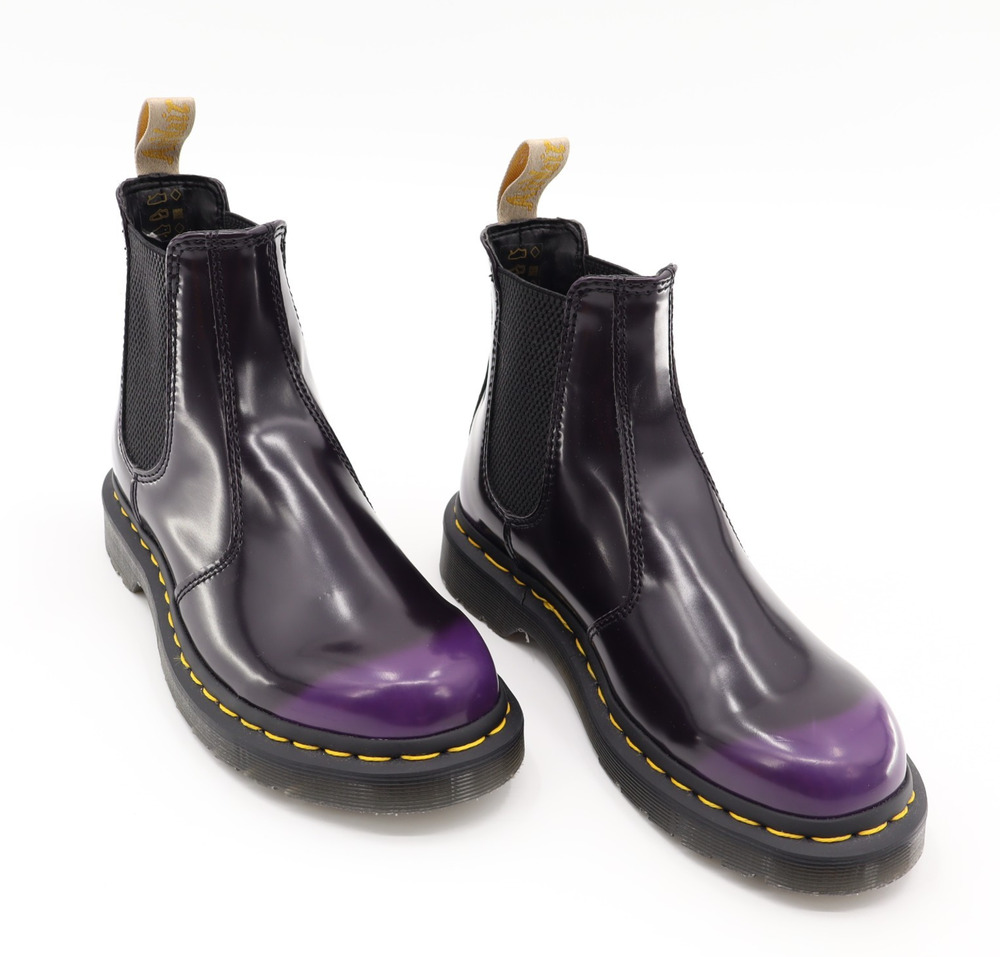 Dr. Martens 2976 Chelsea Boots Oxford Rub Off Black Royal Purple Sz 5